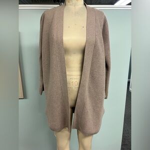 Cozy Tan Open-Front Sweater